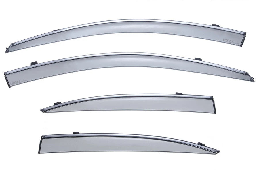 Taped-On Window Deflectors with Chrome Trim