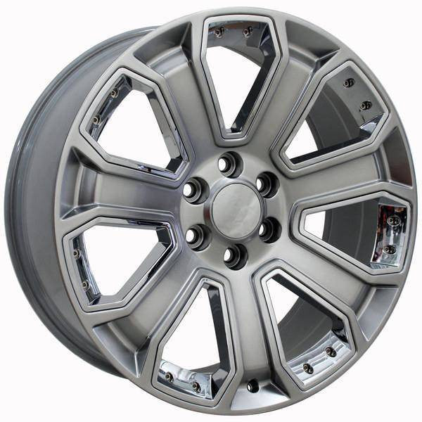 20x8.5 Hyper Black Wheel with Chrome Inserts