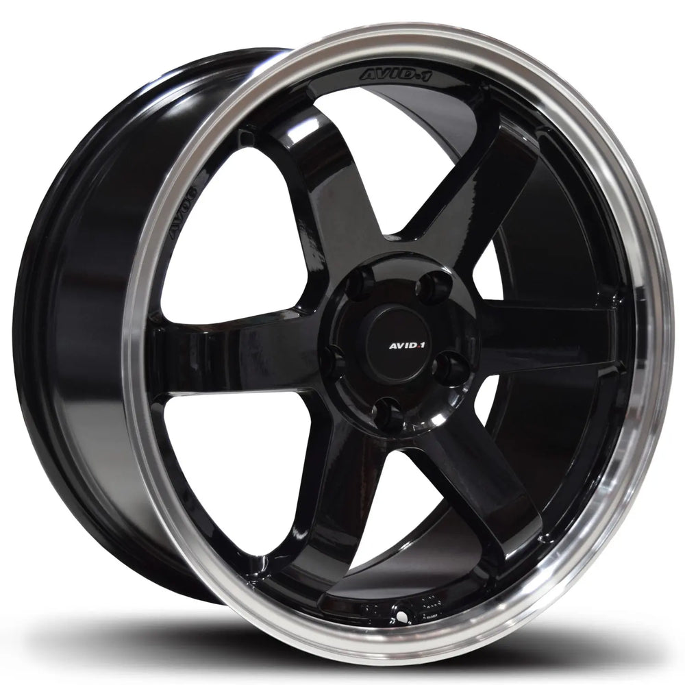 AV-06 18-Inch Gloss Black and Polished Lip Wheel