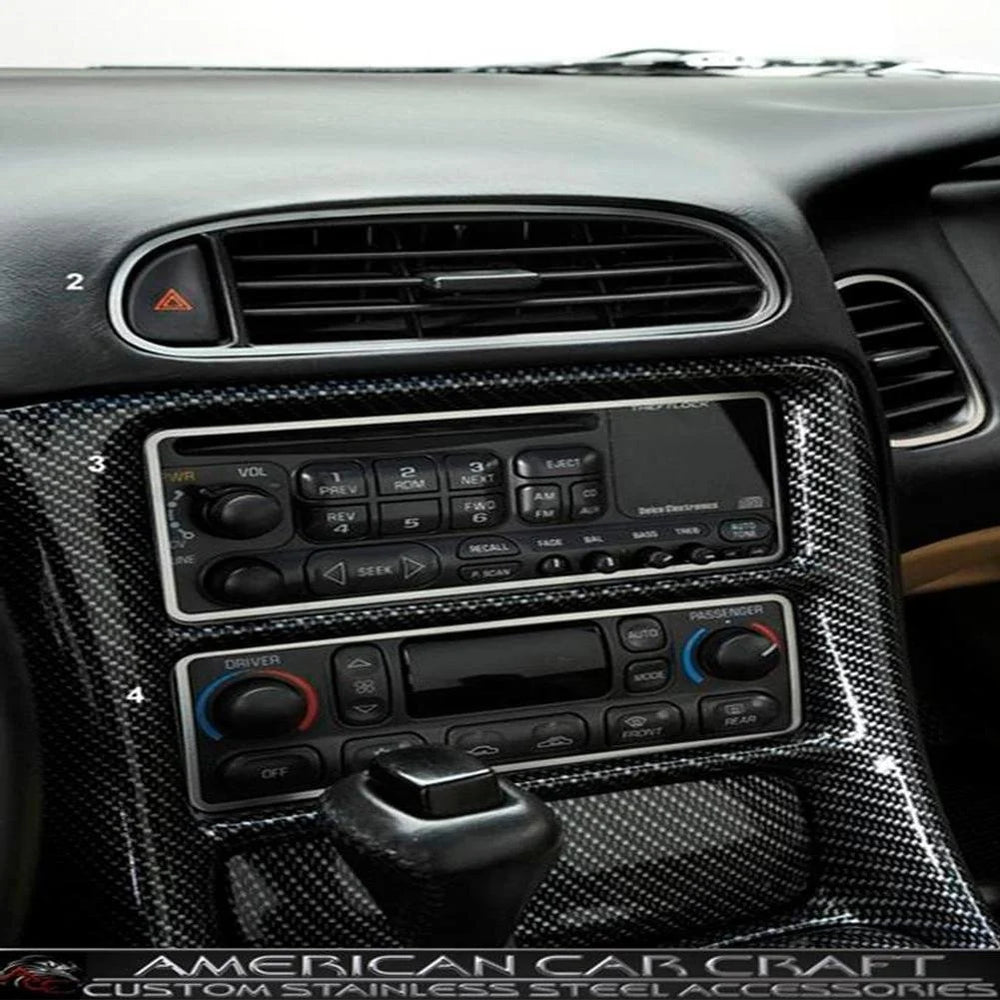 Corvette Interior Dash Kit, 6-Piece Stainless Steel