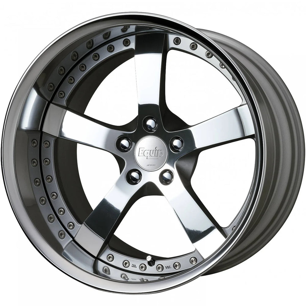 Equip E05 19x11.5 +14mm 5x114.3 Buffed Silver Polished Lip Wheel