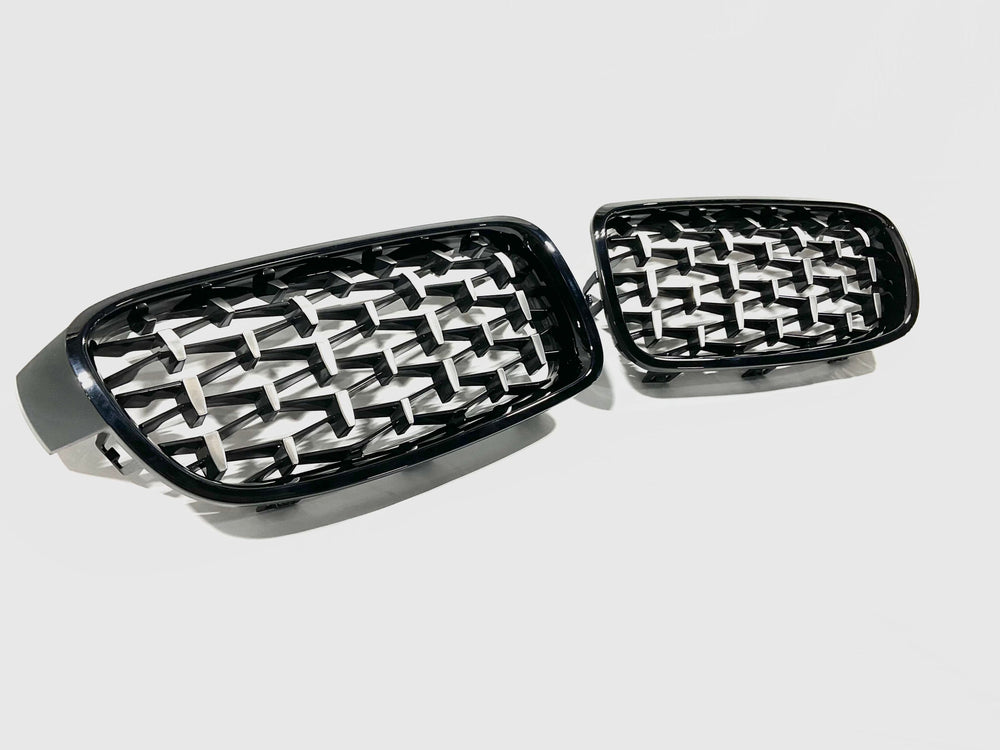 G-Style Kidney Grilles, Gloss Black with Chrome Accents