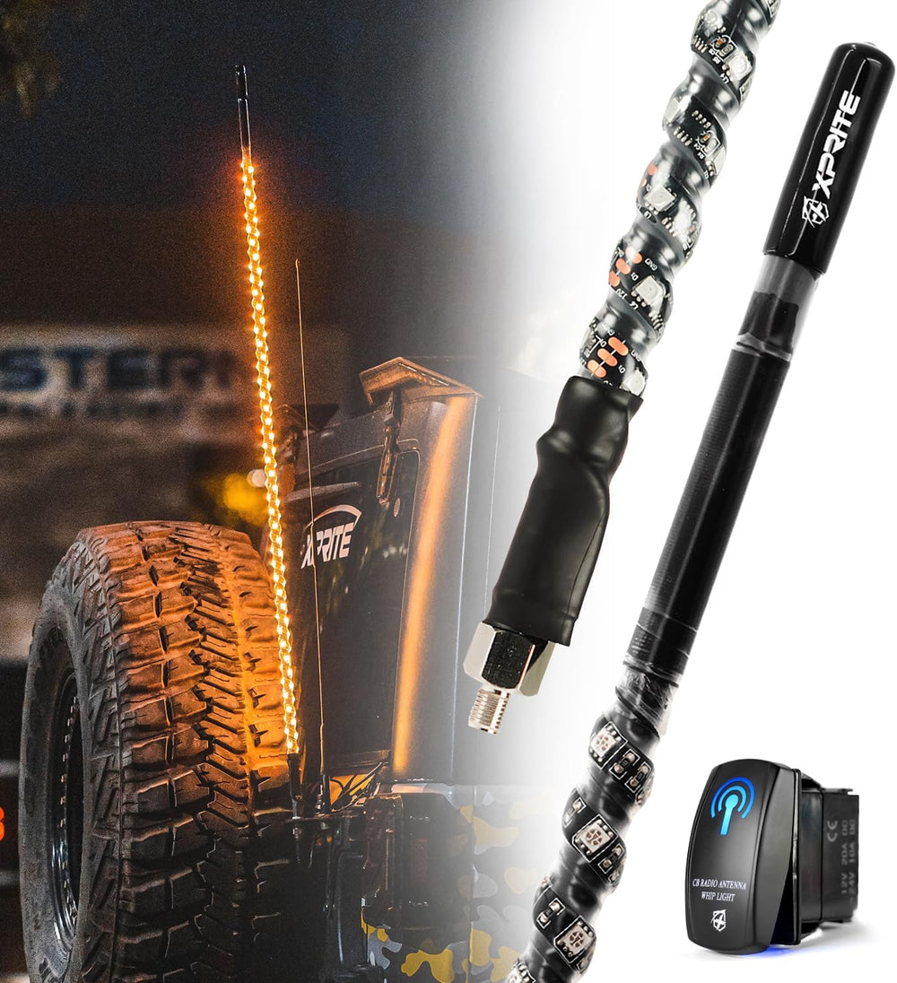 4ft LED Whip Light with Ham Radio Antenna