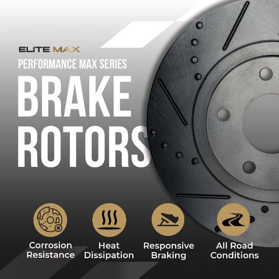 EliteMax Carbon Ceramic Brake Pad and Slotted Rotor Kit