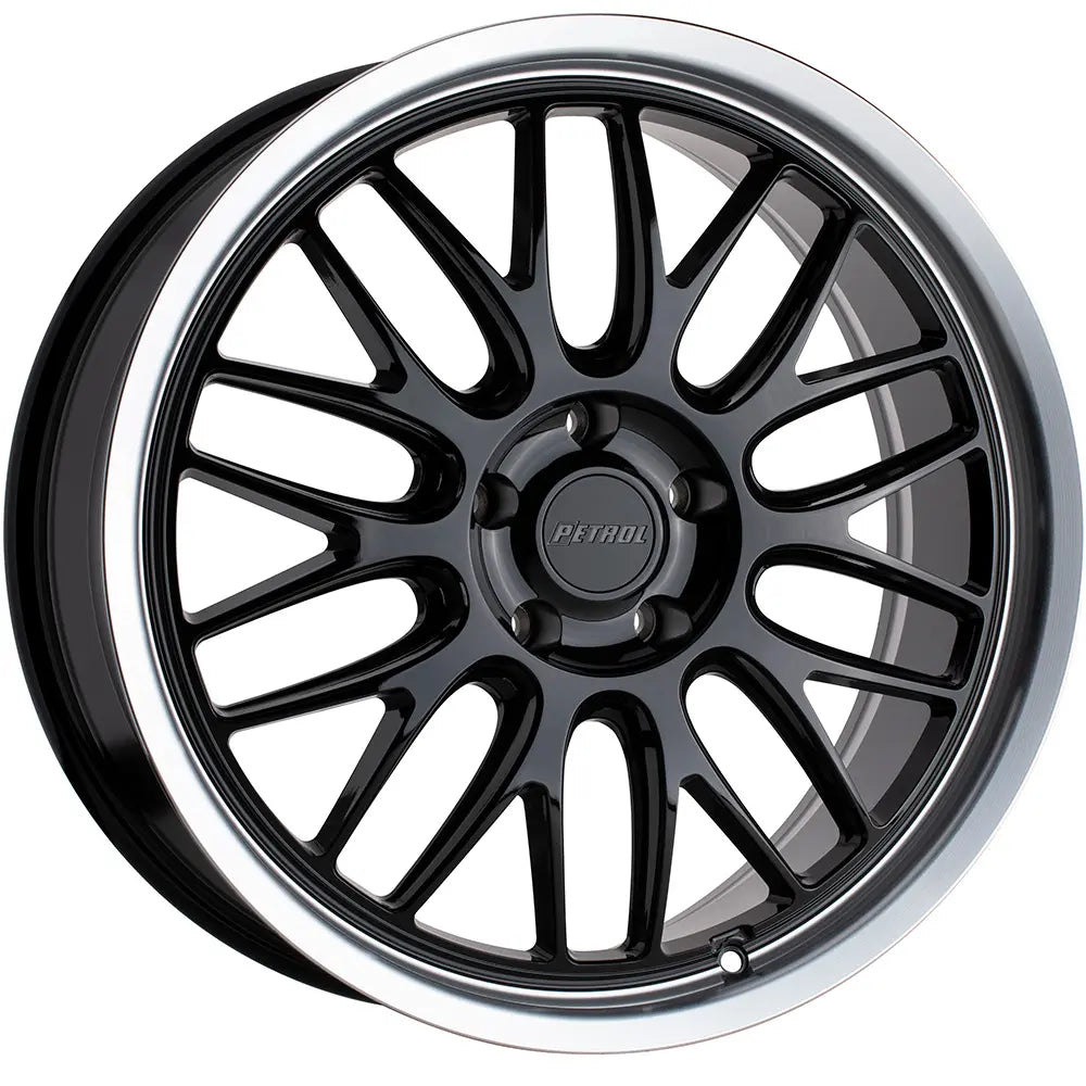 P4C 18x8 +40 5x110 Gloss Black With Chrome Lip Alloy Wheel