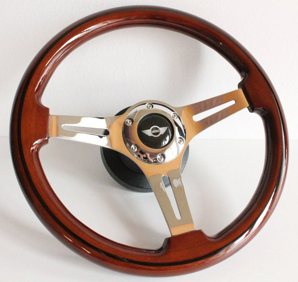 350mm Vintage Wood Steering Wheel
