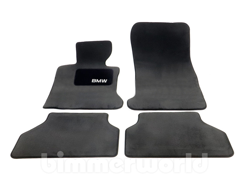 Carpeted Floor Mat Set, Black, 4-Piece