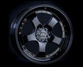 JNC017 17x9 +20mm 5x3.94 Gloss Black w/Gold Rivets