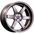 JNC051 17x9 +30 5x114.3 Silver Machine Face Gold Rivet