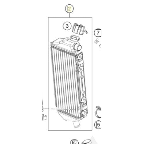 KTM 65 SX Right-Side Radiator