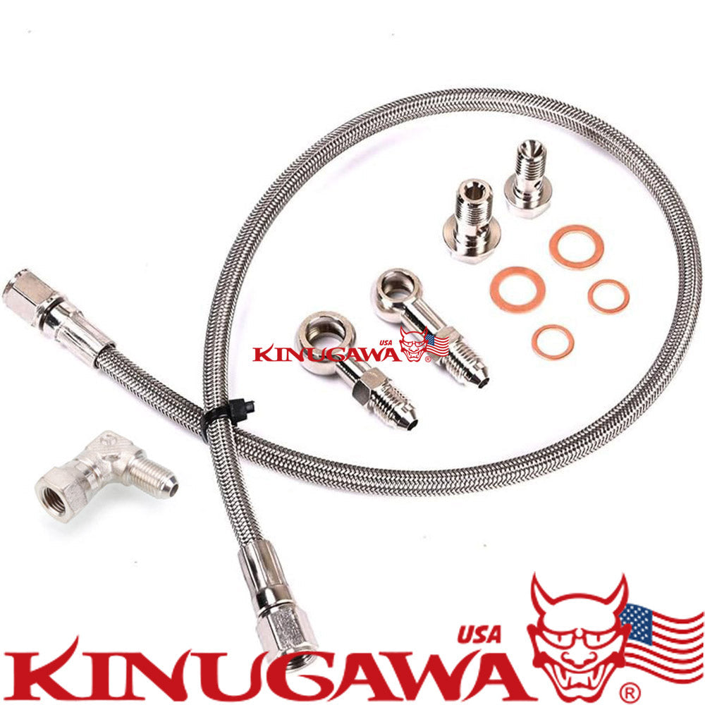Turbo Oil Feed Line Kit w/ M10 & M12 Banjo Bolts