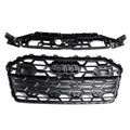 Honeycomb Mesh Front Grille, RS6 Style, Gloss Black