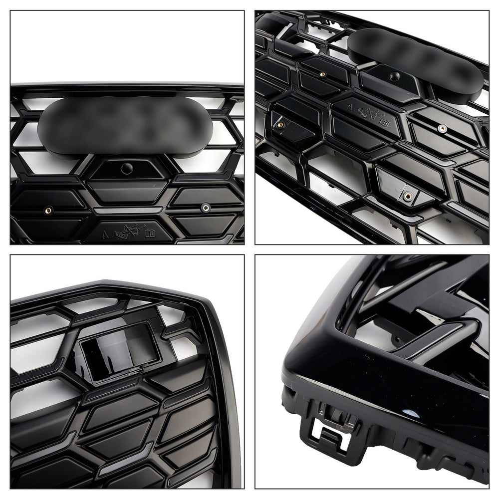 Honeycomb Mesh Front Grille, RS6 Style, Gloss Black