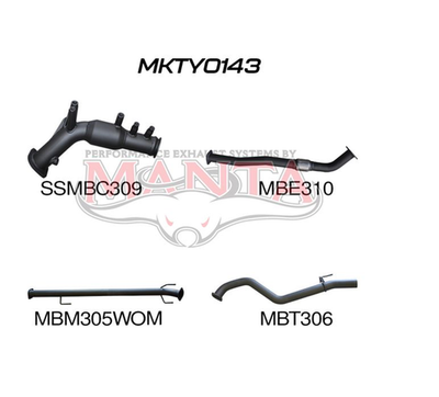Turbo Back DPF Delete Exhaust System, 3-Inch Aluminised Steel