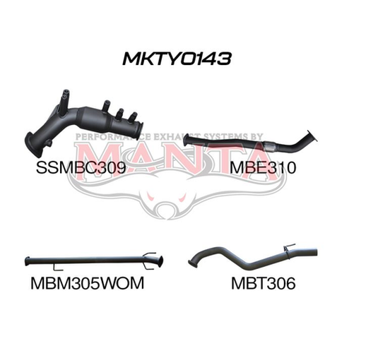 Turbo Back DPF Delete Exhaust System, 3-Inch Aluminised Steel