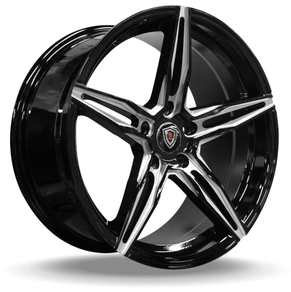 M8888 18x8 5x110 +35 66.56mm Gloss Black Milled Wheel