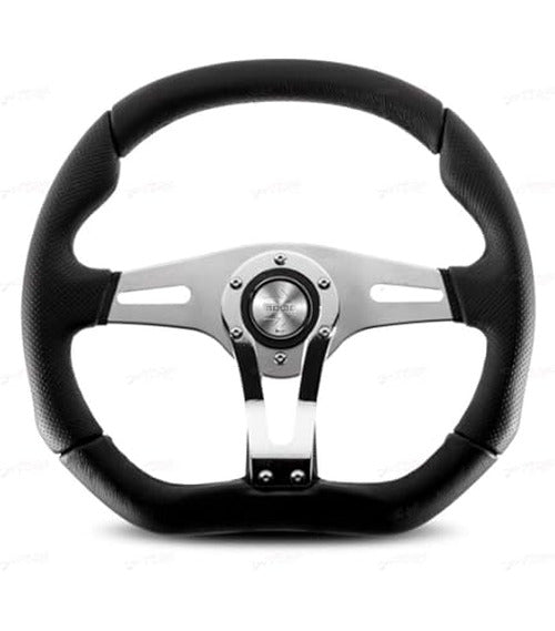 Race 350mm Black Leather Steering Wheel