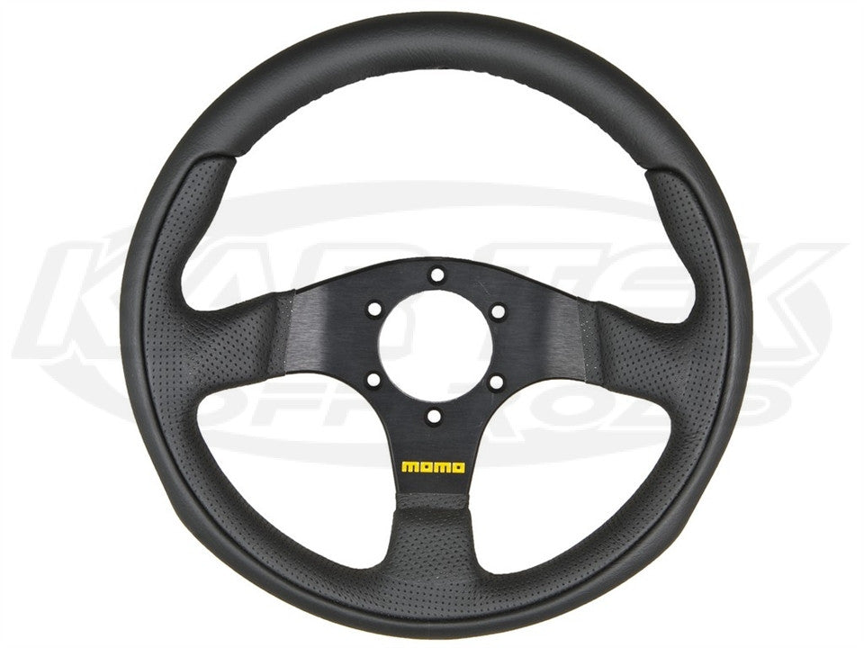 Team 300mm Black Leather Steering Wheel
