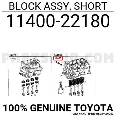 Toyota Short Block Assembly