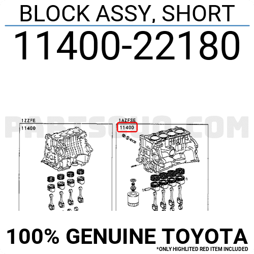 Toyota Short Block Assembly