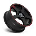 MR116 17x7 Matte Black Red Racing Stripe Wheel