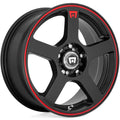 MR116 17x7 Matte Black Red Racing Stripe Wheel