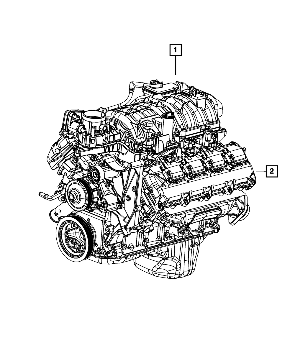 5.7L V8 HEMI Long Block Engine Assembly