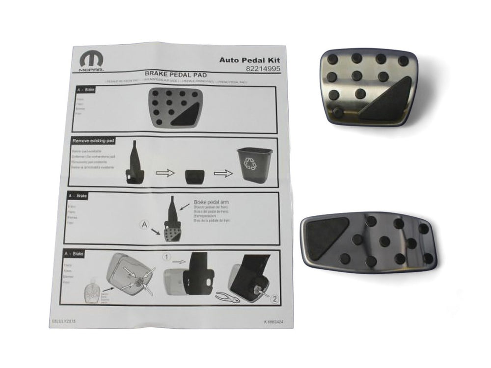 Stainless Steel Pedal Covers w/ Black Rubber Pads