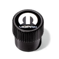 Wheel Valve Stem Caps, Black with Silver Logo