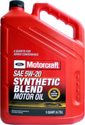 SAE 5W-20 Synthetic Blend Engine Oil, 5-Quart Jug
