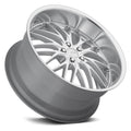 GT1 18x9.5 +24 5x114.3 Hypersilver Machined Lip Wheel