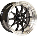 MT11 16x8-Inch Alloy Wheel, Black w/ Machined Lip