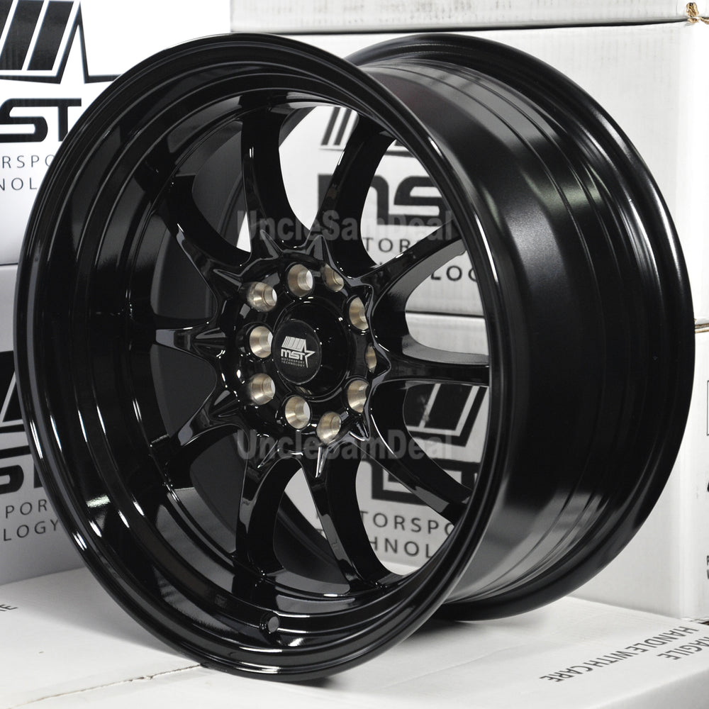 MT11 16x8-Inch Alloy Wheel, Black w/ Machined Lip