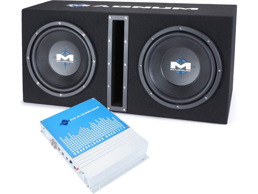 Dual 10-Inch Vented Subwoofer Enclosure and Amplifier