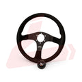 Racing 3 350mm Suede Steering Wheel, Red Stitching
