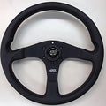 Racing 3 350mm Black Leather Steering Wheel