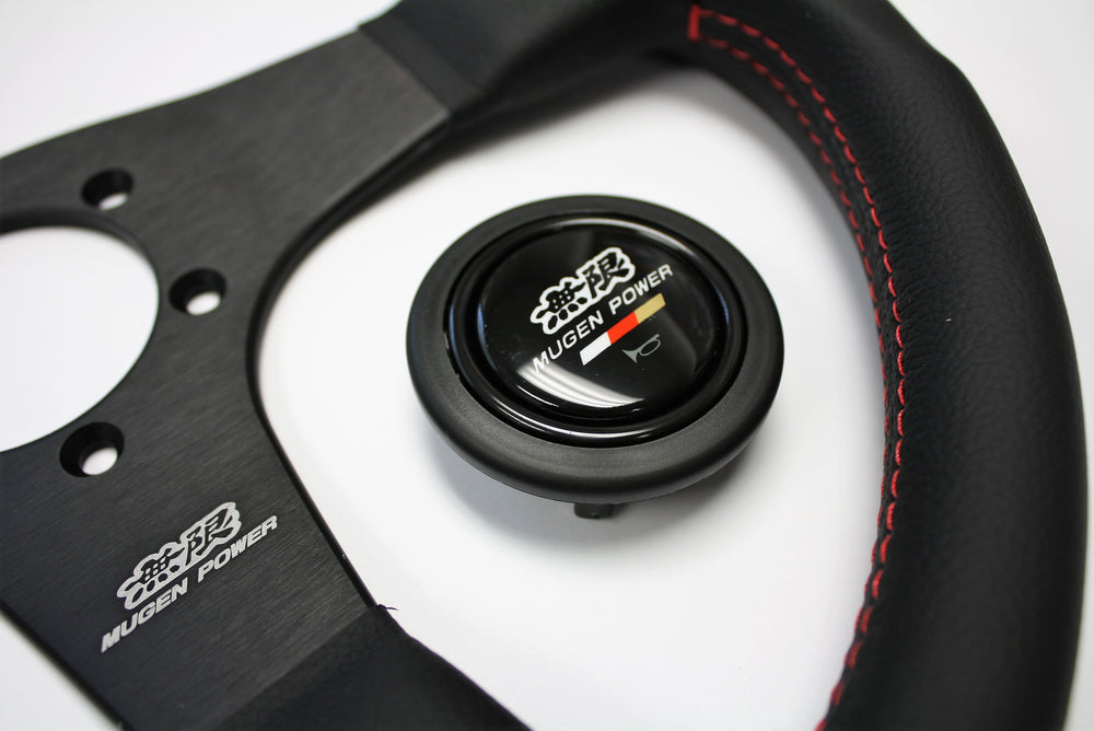 Racing 3 350mm Black Leather Steering Wheel