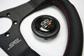Racing 3 350mm Black Leather Steering Wheel