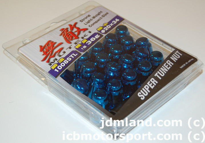 Closed-End Lug Nut Set, 12x1.50, Blue