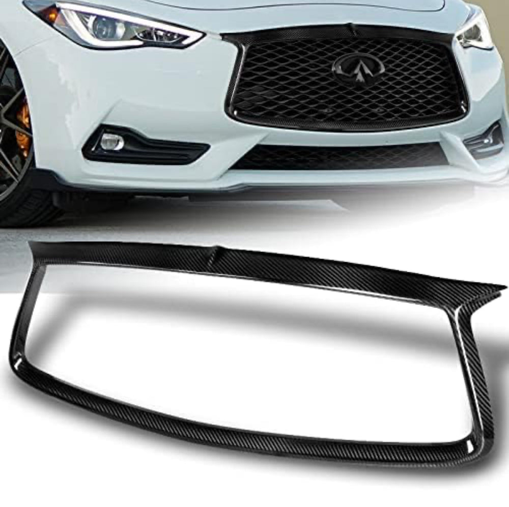 Carbon Fiber Front Grille Outline Trim Cover