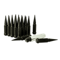 Spline Spike Lug Nut Set, M14-1.50, Black, 24-Piece