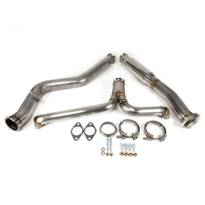 T304 Stainless Catback Exhaust, Dual 4-Inch Mufflers, 3.5-Inch Tips
