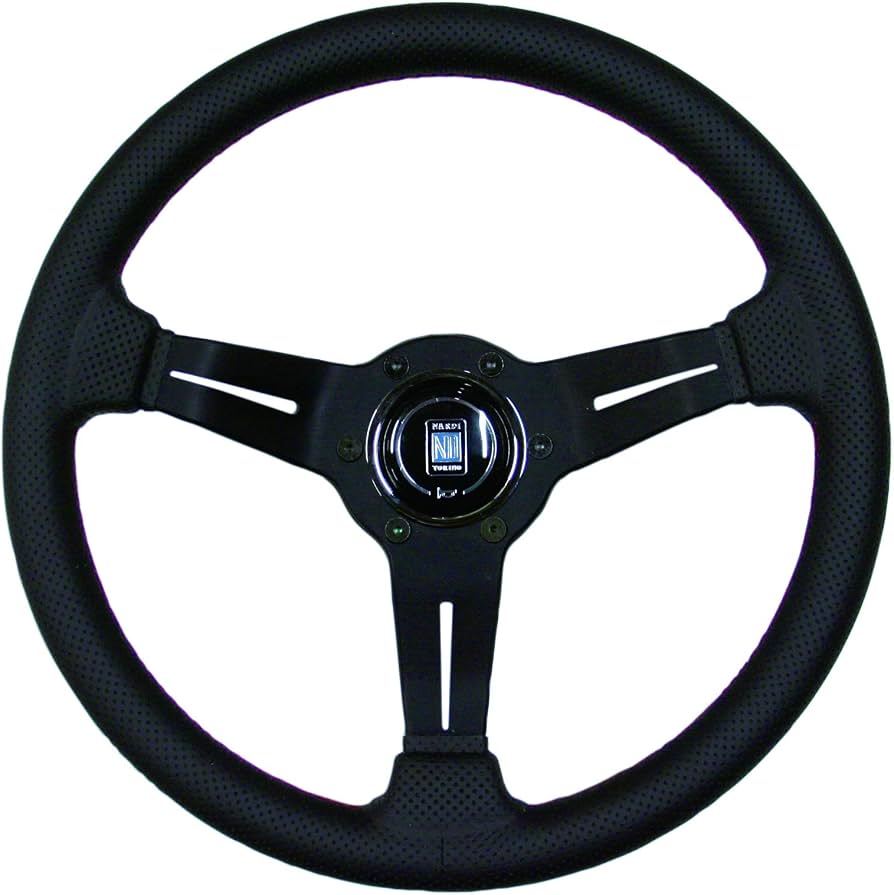 Deep Corn 330mm Perforated Leather Steering Wheel, Red Stitching