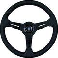 Deep Corn 330mm Perforated Leather Steering Wheel, Red Stitching