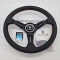 Deep Corn 330mm Perforated Leather Steering Wheel, Red Stitching