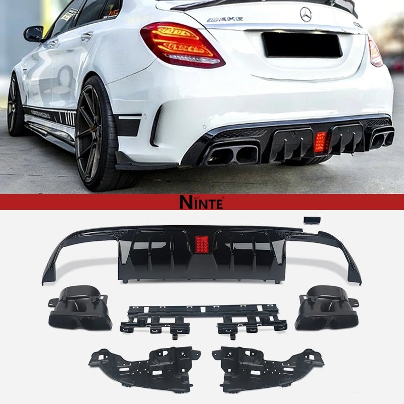 B Style Rear Diffuser w/ Brake Light and Exhaust Tips