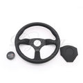 350mm Genuine Leather Steering Wheel, Brushed Black Spoke