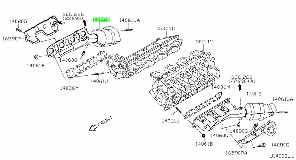Exhaust Manifold Assembly with Catalytic Converter