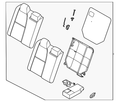 60% Sport Cloth Seat Back Assembly, Rear Right