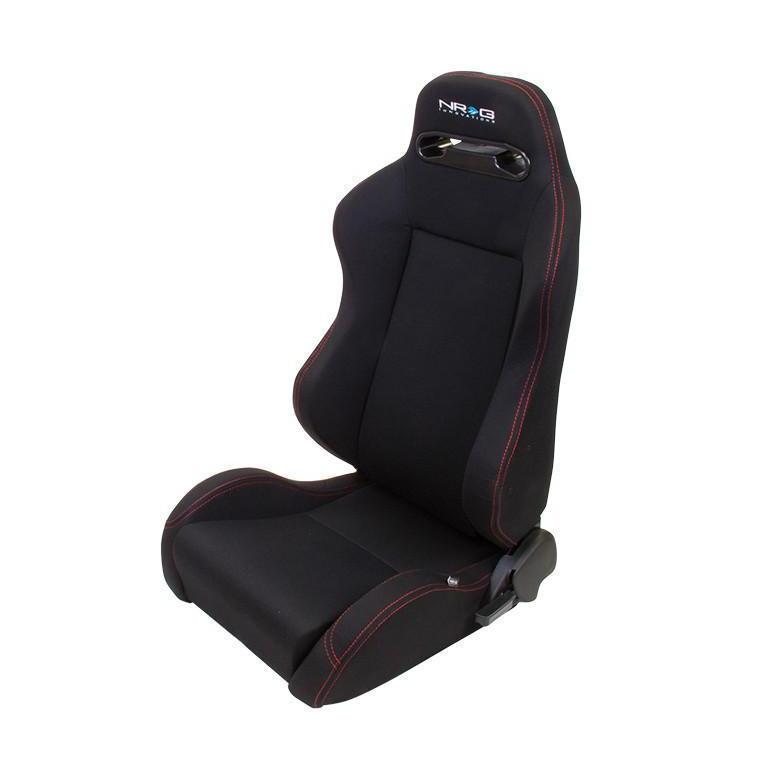 Universal Racing Seat with Red Stitching (Pair)